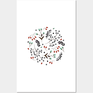 Woodland Berries - Orange Posters and Art